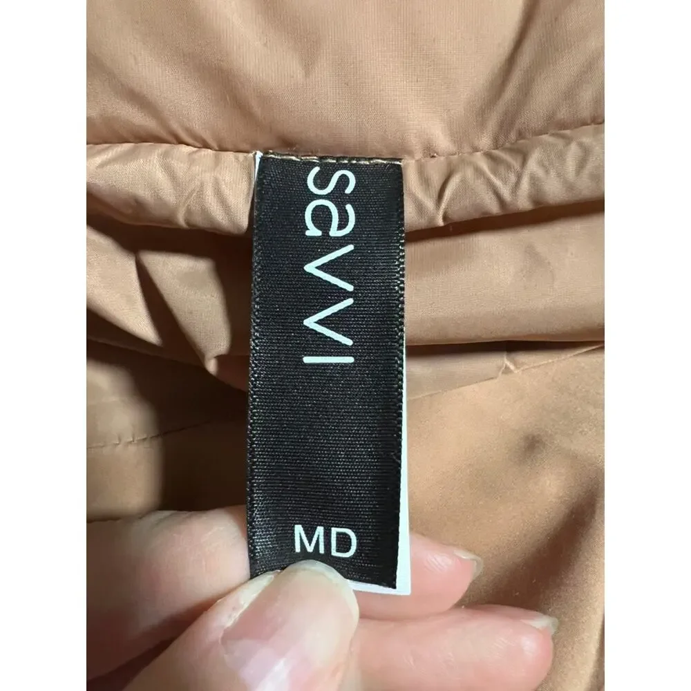 Savvi Women’s Cropped The Court Puffer Jacket Minimalist Clay Pink Size M - Picture 9 of 11